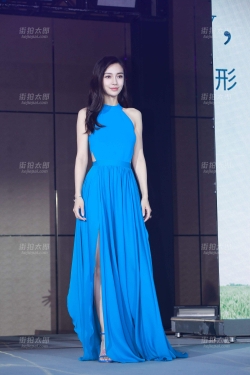 杨颖 蓝色长裙 100p